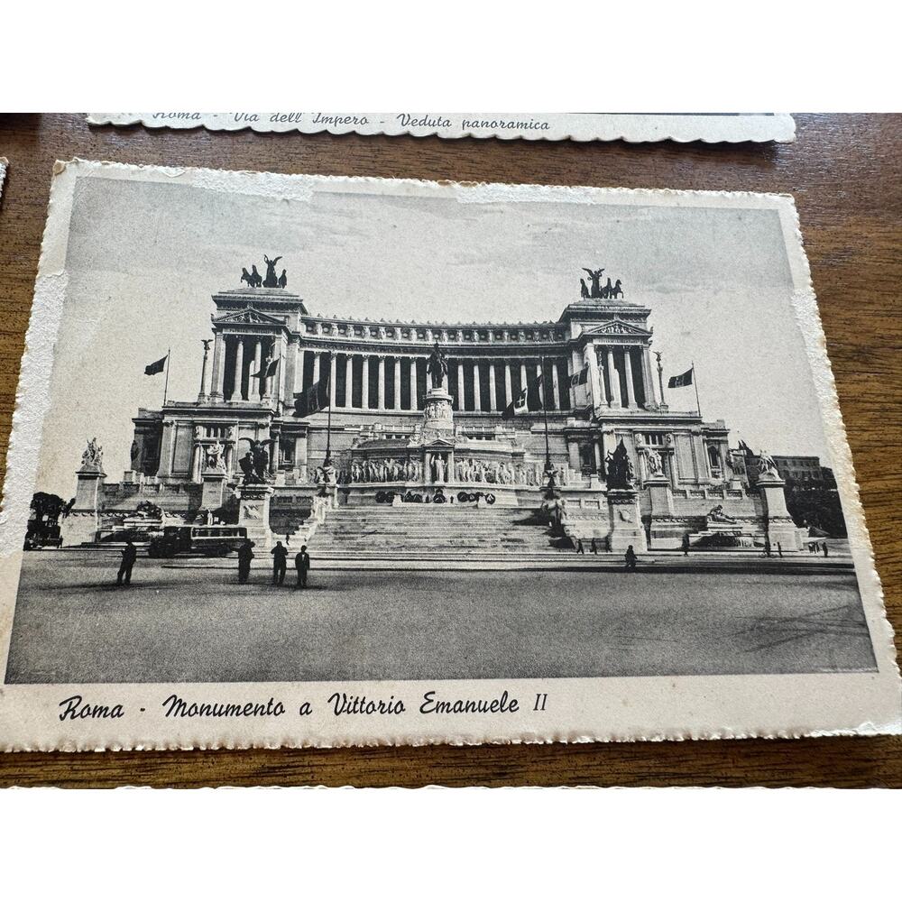 Vintage Rome Italy Postcard Lot of 6 Black White Deckle Edge Unposted - Picture 5 of 16